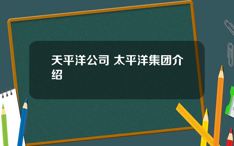 天平洋公司 太平洋集团介绍